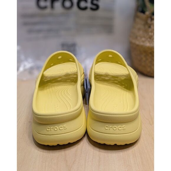 CROCS Daylily Yellow Bae Slide Sandals Women's Size 9 UK 7 NWT - Picture 7 of 12